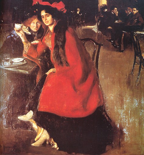 Image - Oleksander Murashko: At a Cafe (1902).